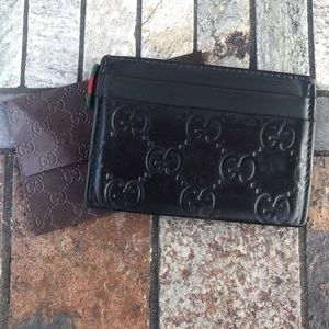 Authentic Gucci black card case rubber